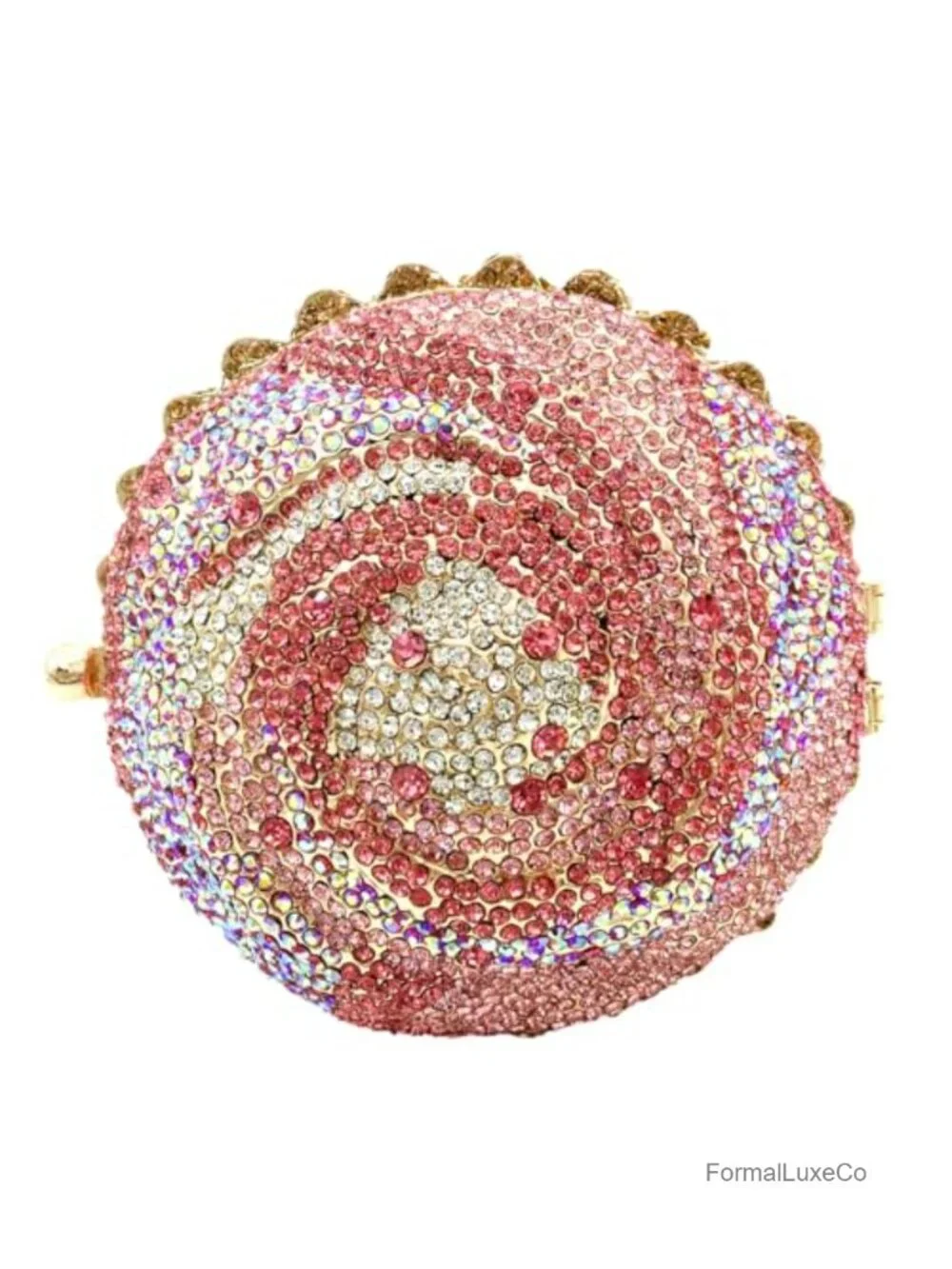 Novelty Mini Cupcake Clutch Purse Crystal Evening Handbag Rhinestone Party Bag
